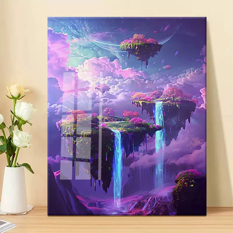 天空之城钻石画满钻梦幻城堡风景玄关客厅卧室装饰画手工diy点钻