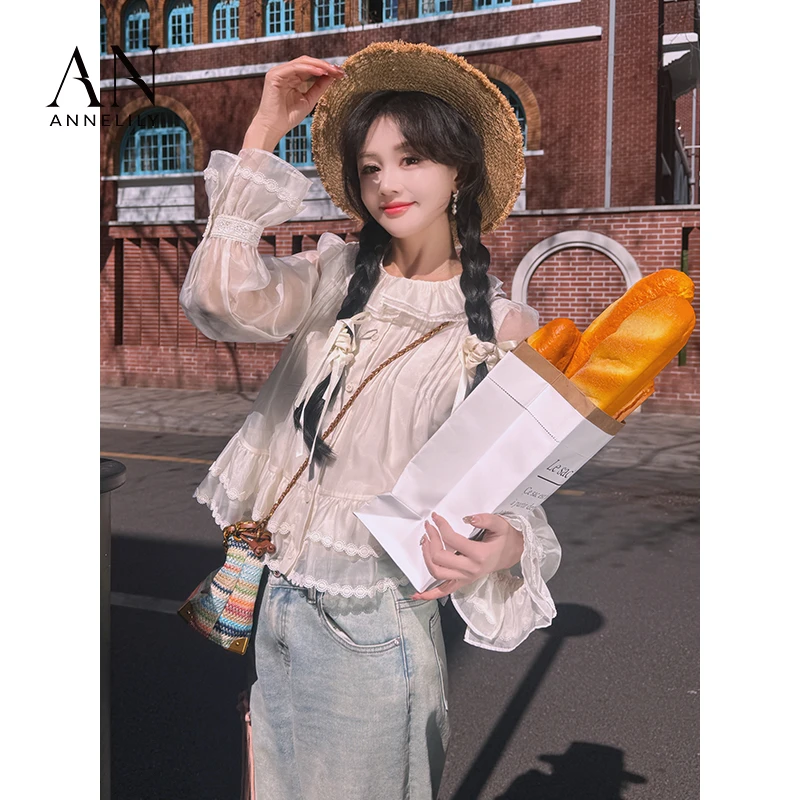 ANNELILY【小悸】新款设计感精致轻奢百搭长袖衬衫AC2502018