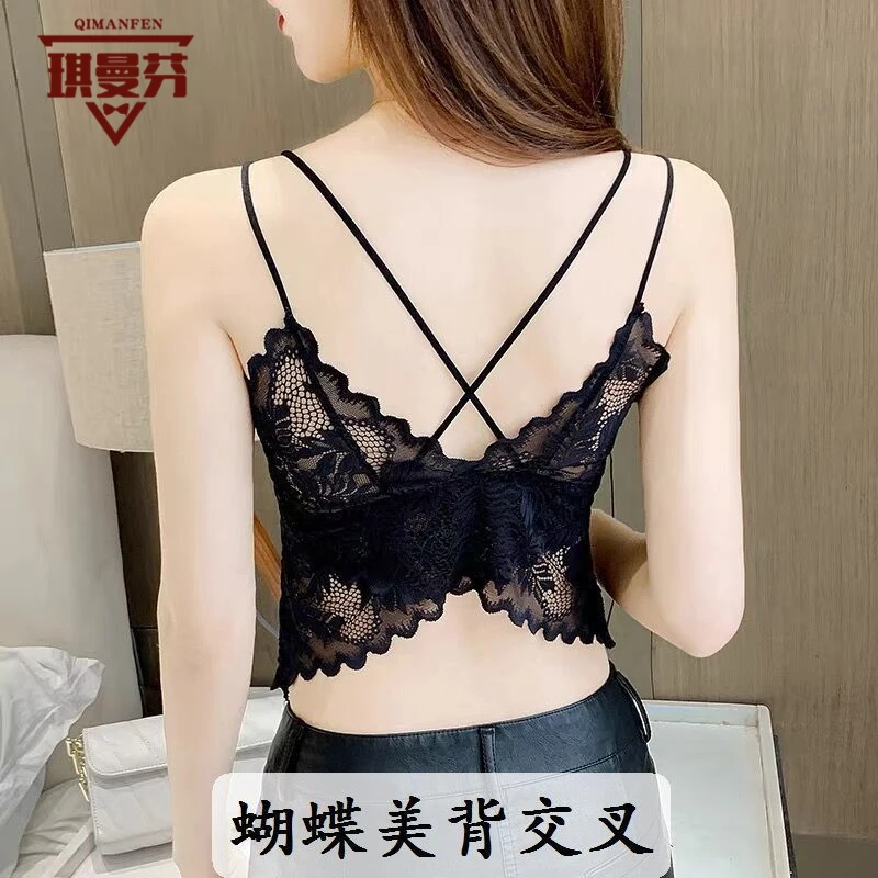 蕾丝美背小吊带背心内搭设计感打底黑色上衣内衣性感外穿抹胸夏天