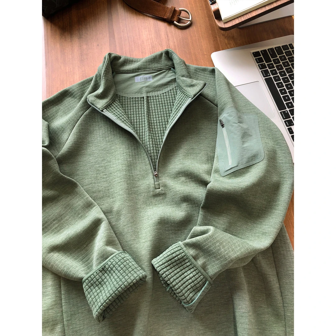 加肥大码300斤户外拼接格纹抓绒卫衣男士秋季运动长袖T恤训练衣服