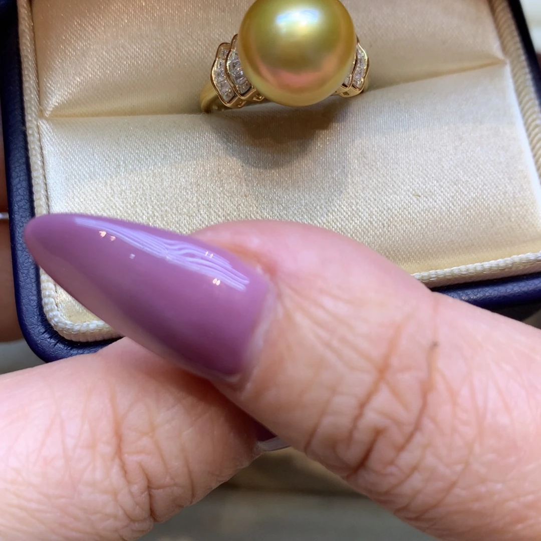 银S925镶嵌戒指海水珍珠