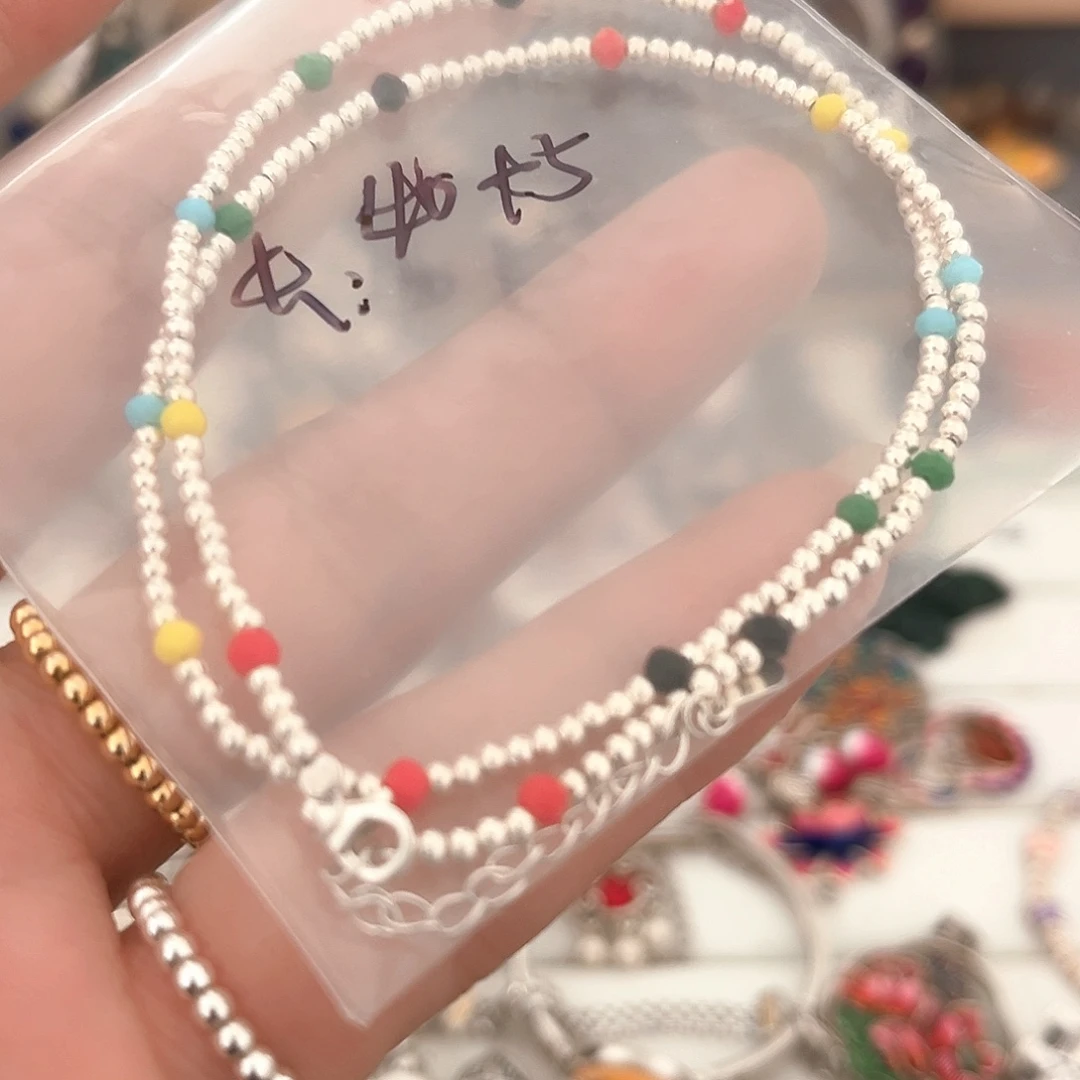 吊坠足银珐琅彩虹链
