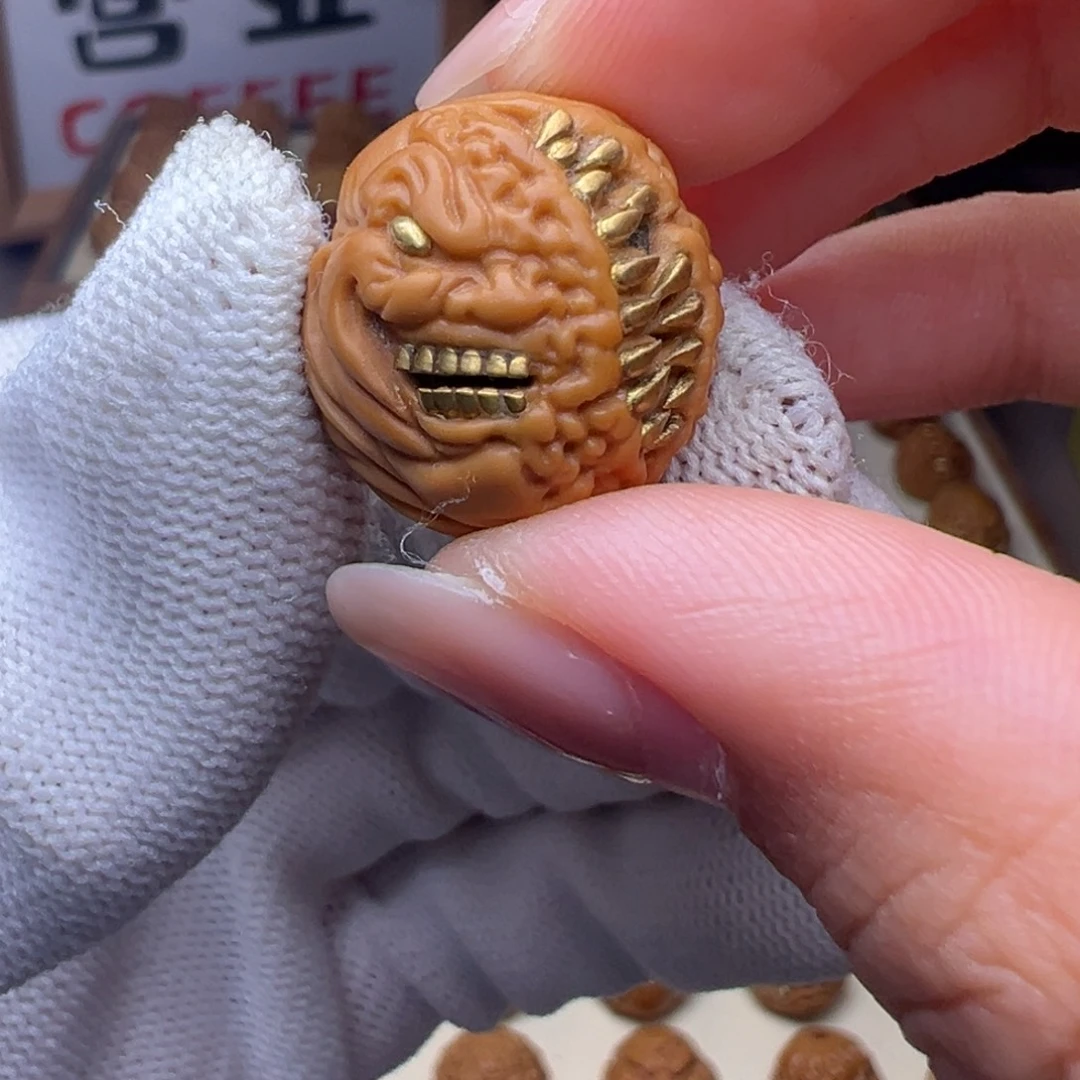 把件猴头核桃镶嵌款吞噬小丑全品有正常封口线