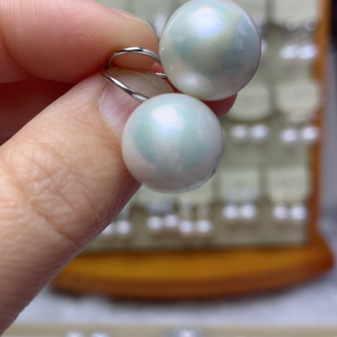 淡水珍珠耳饰银S925镶嵌酥*匠01