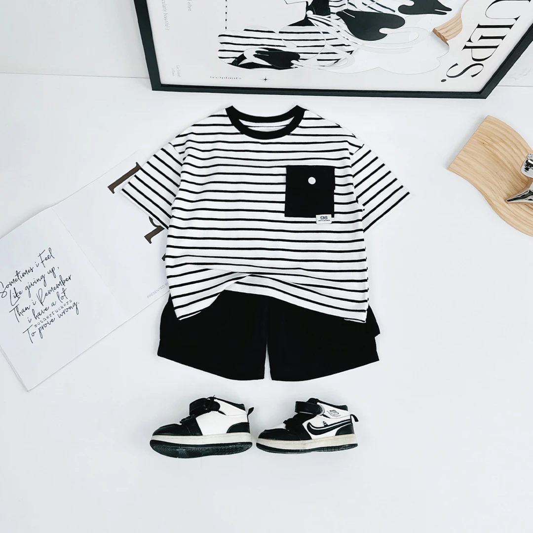 儿童套装夏季2025新款男童短袖两件套洋气潮 TT28281悠悠童话童装