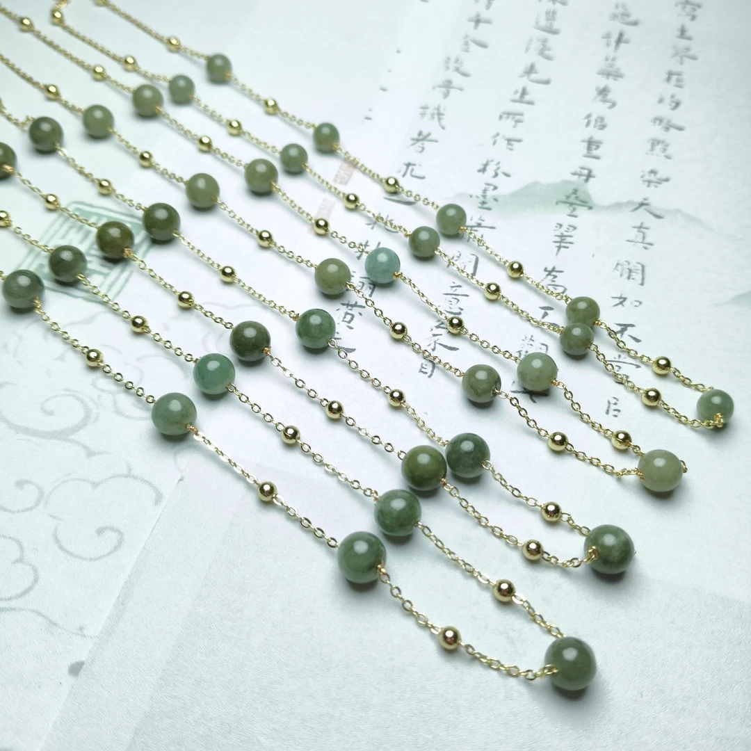 【小迪补贴】翡翠圆珠项链多样性发货拍一发一