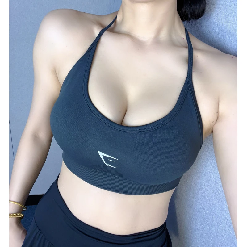 鲨鱼交叉露背文胸