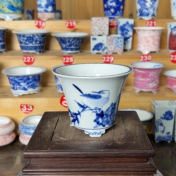 墨奈手绘花盆内口8.3高7.3