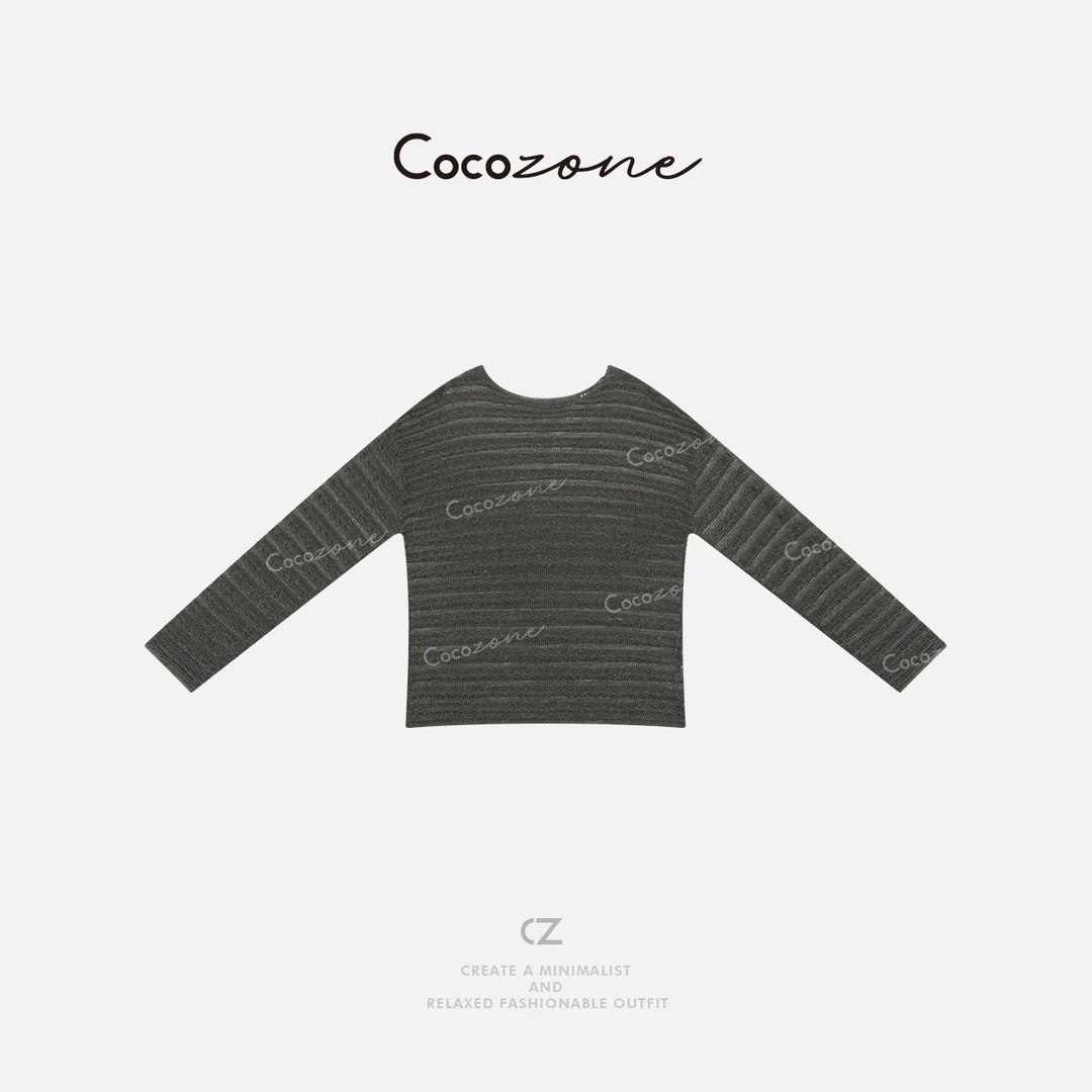 COCO ZONE 刘一一   【莱赛尔亚麻混纺】圆领毛织上衣CD1A0927