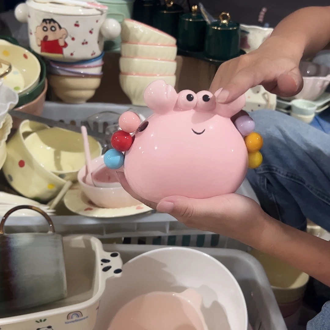 瓷片螃蟹水果叉6叉