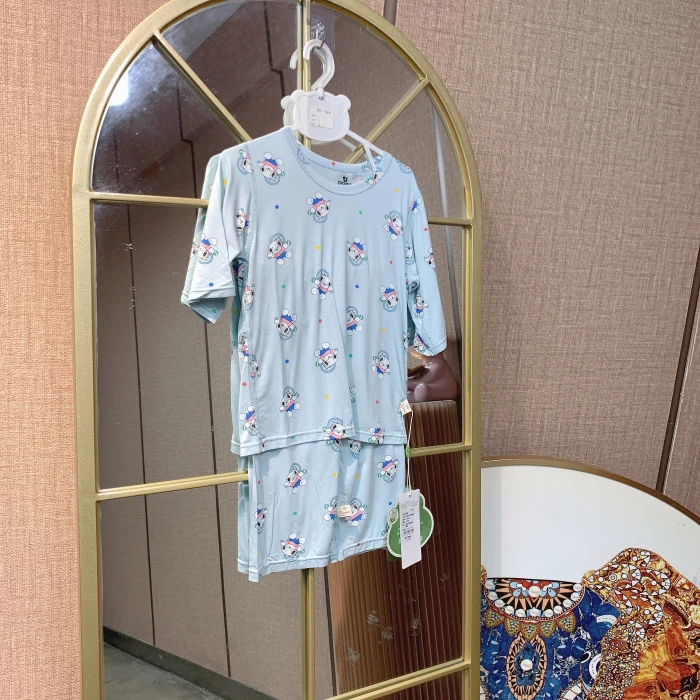 AU346    宝宝七分袖莱赛尔空调服套装 夏季