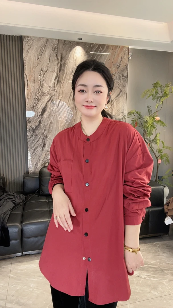 【冲姐】秋冬新款宽松大版百搭设计感衬衫（胸围140衣长82）