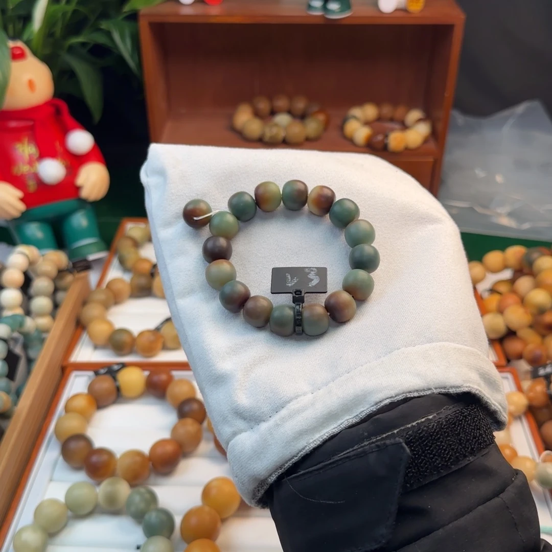 菩提根/象牙果手串卡14干磨绿芭蕉微瑕3