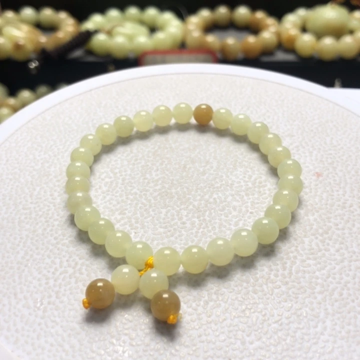 和田玉手串未镶嵌卡6