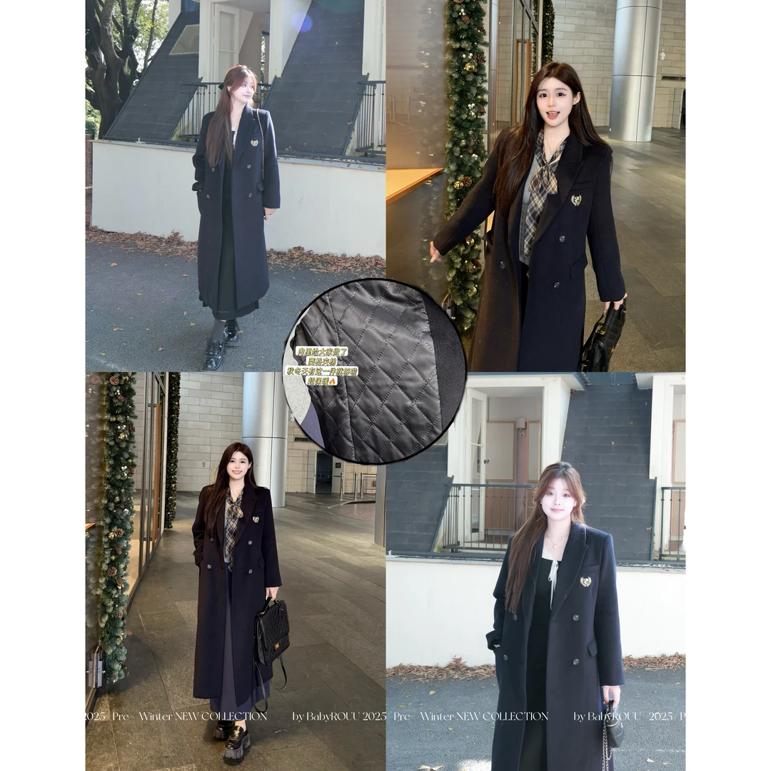 含30羊毛【旧梦英伦】温与柔气质英伦学院风秋冬显瘦夹棉呢子大衣