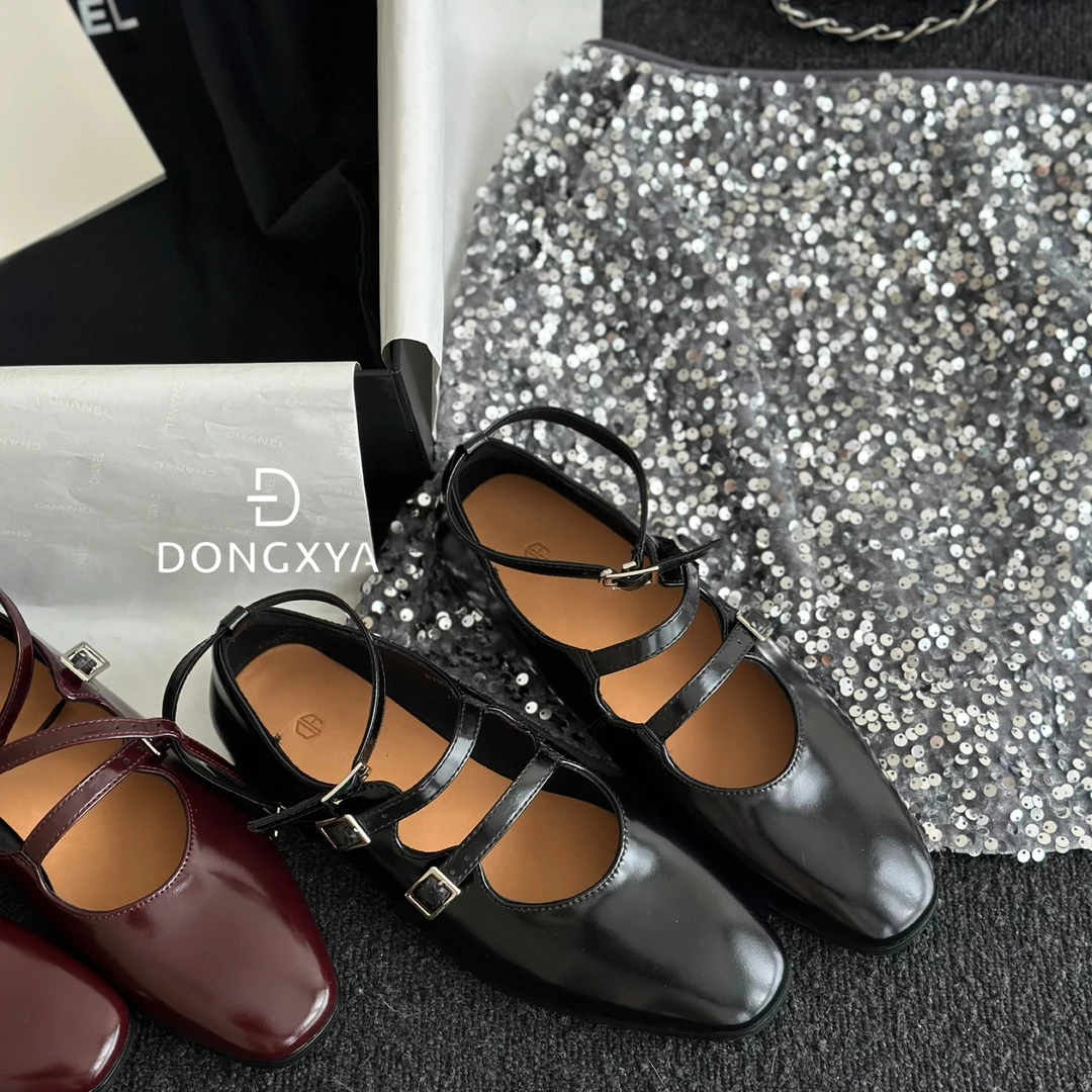 DONGXYA｜真皮高奢酒红小单鞋｜百搭女人味休闲精致