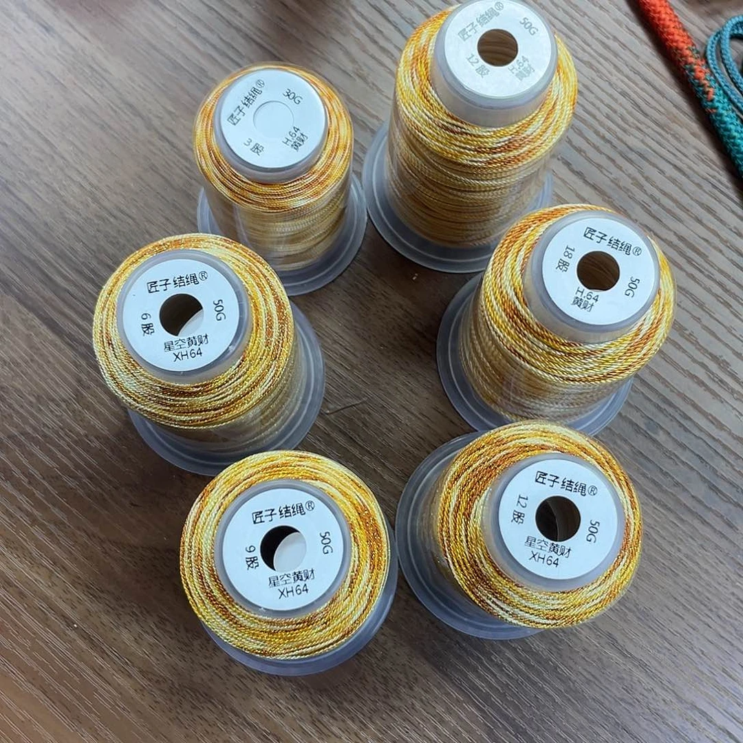 熊***妈聚酯纤维黄财-股线（3+12+18）+星空（6+9+12）大卷