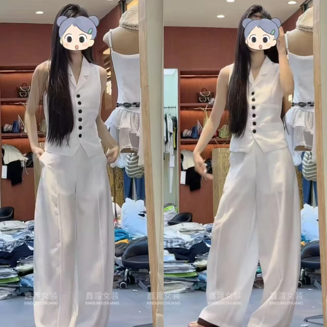 2025夏季新款时尚显瘦气质女士网红洋气两件套百搭款D9292