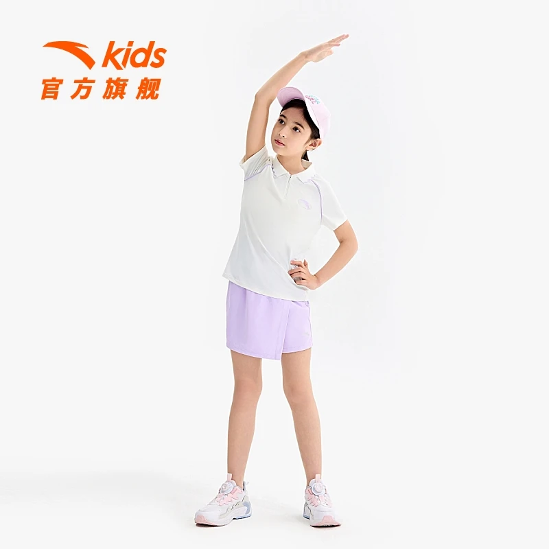anta kids/安踏儿童女大童25夏季新款欧若风运动时尚休闲套装