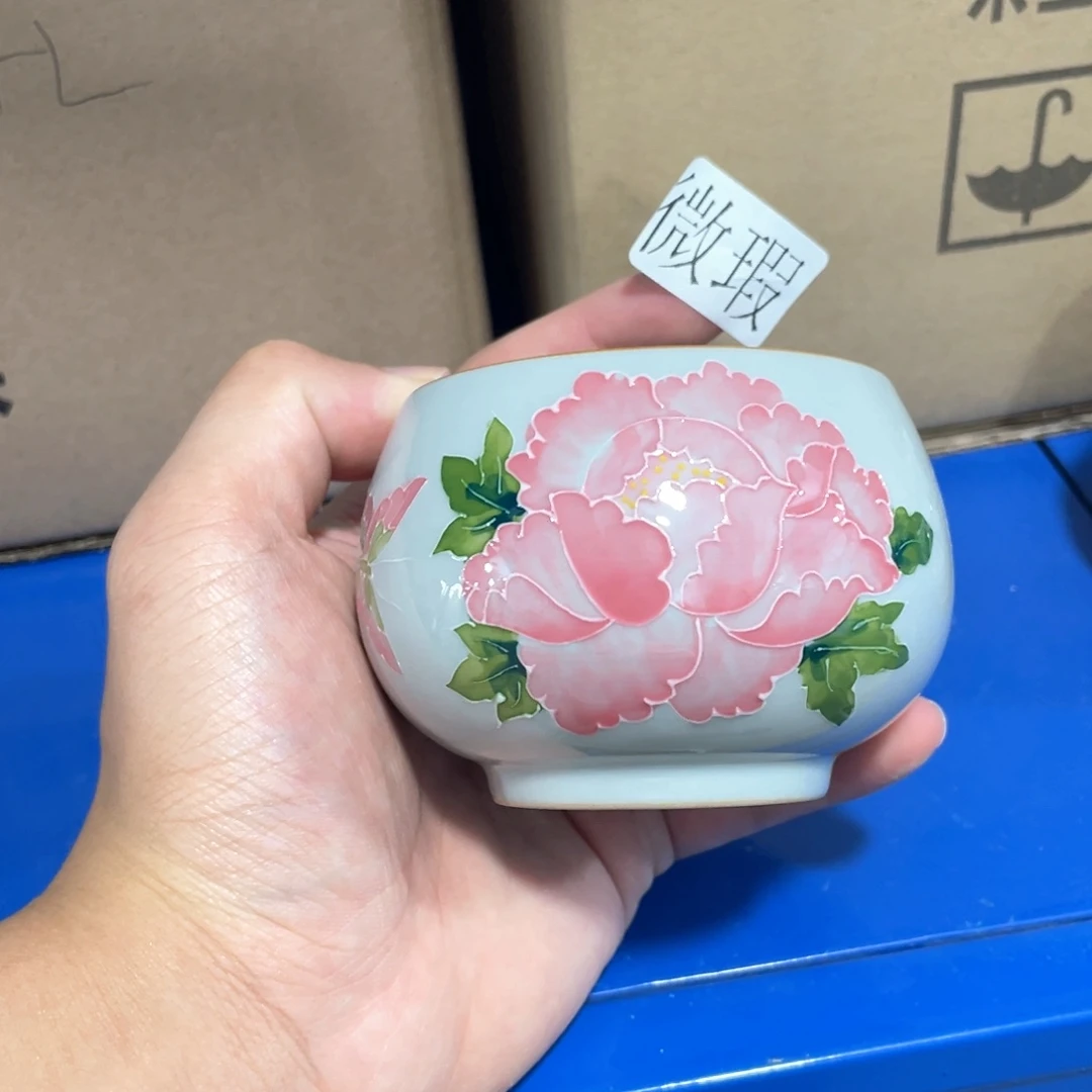 釉下手绘茶具微瑕