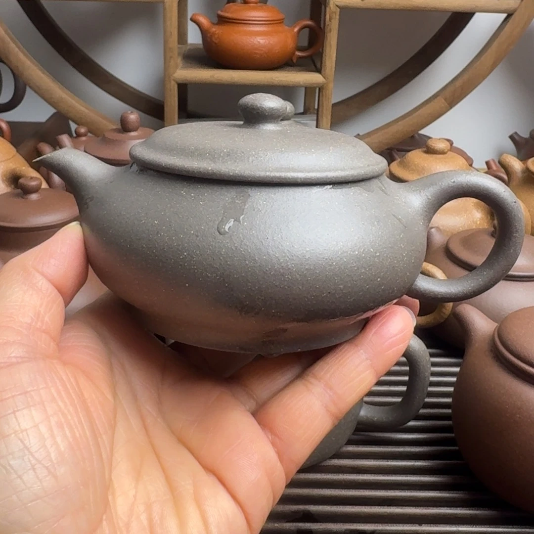 紫砂茶壶200cc明炉青段泥