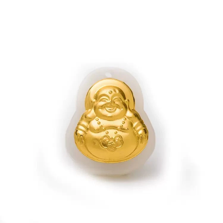 【赵公子专属】足金和田玉佛公 大肚弥勒佛冰润镶嵌精美时尚吊坠