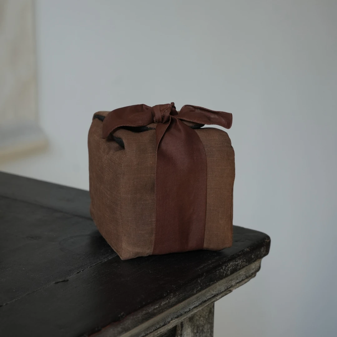 老料香云纱手工杯袋 壶袋 茶具收纳包