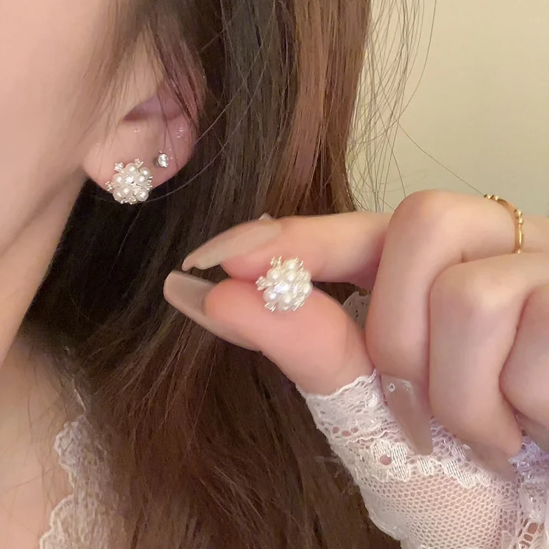 银致 合金耳饰 蒲公英耳钉女小众设计2025爆款耳环气质轻奢高级感