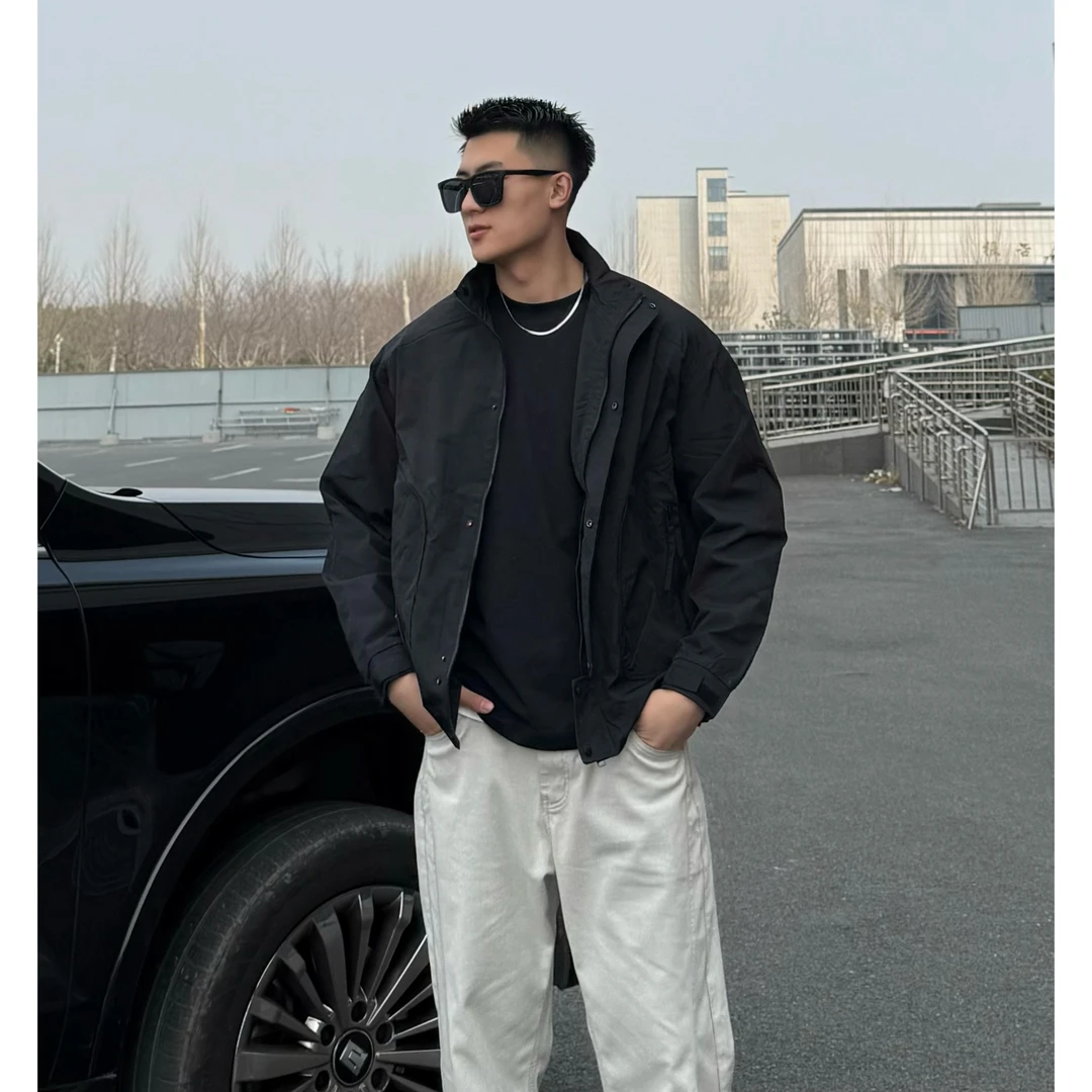 【LYFZ】美式简约硬汉立领休闲百搭三防工装冲锋衣春季夹克外套