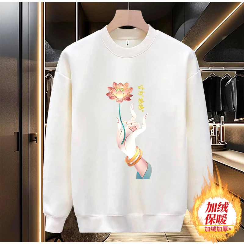 卫衣加绒男女款 佛山莲花佛缘 青少年潮服秋冬衣服慵懒风重磅卫衣