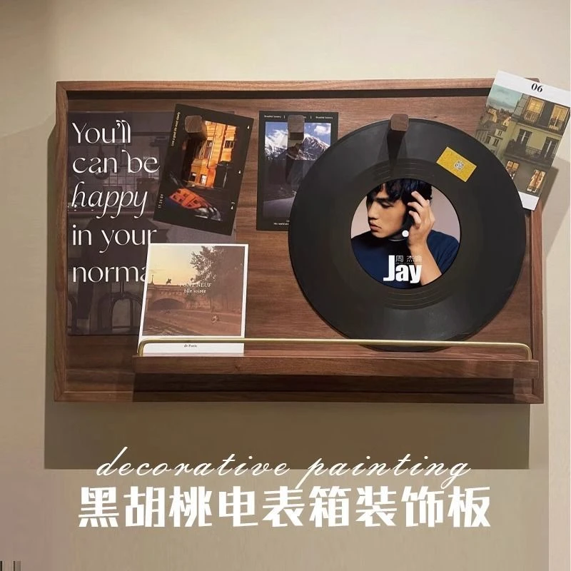 西藏新疆包邮电表箱装饰画实木黑胡桃电闸配电箱遮挡挂客厅装饰画