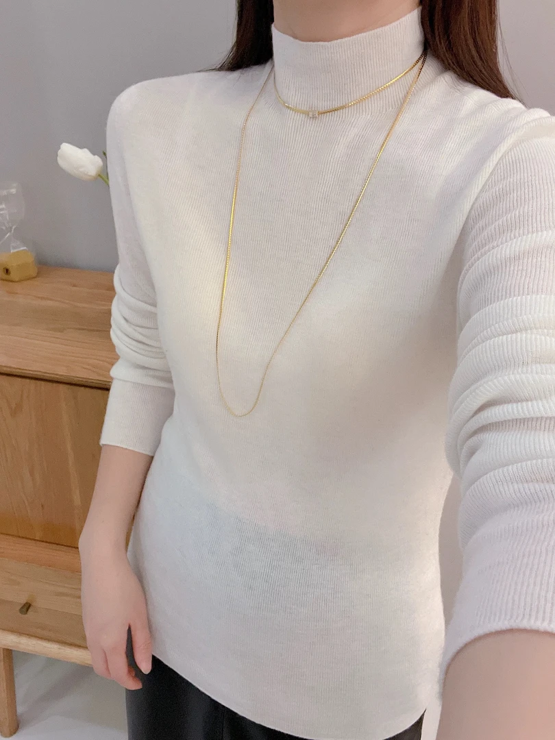 精纺山羊绒30羊绒高领打底半高领领套头随身基础款山羊绒打底衫女
