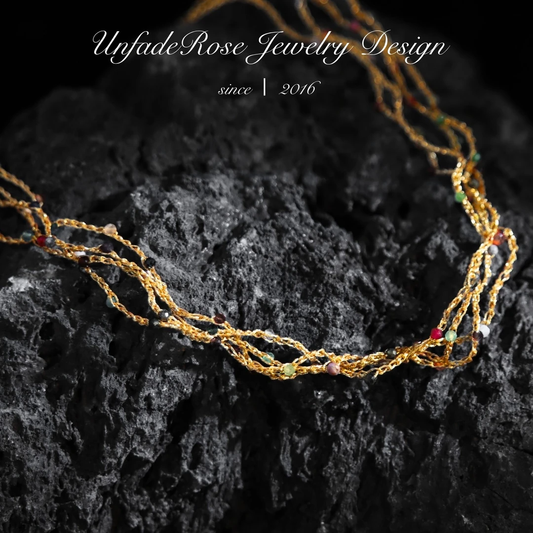 UNFADE ROSE 项链 【星河絮语】冰金银极细链身晶珠错落Z001A