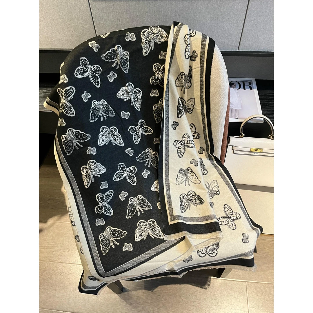 Miss Silas围巾女款冬季双面百搭保暖围脖时尚洋气高档披肩配旗袍