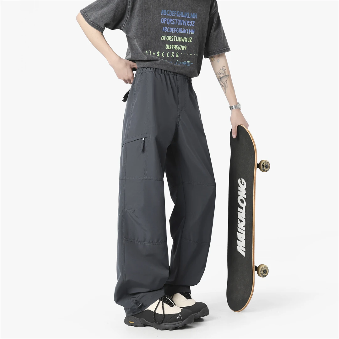 夏季薄款三防软壳直筒高街锋裤直筒休闲裤机能工装裤K10022