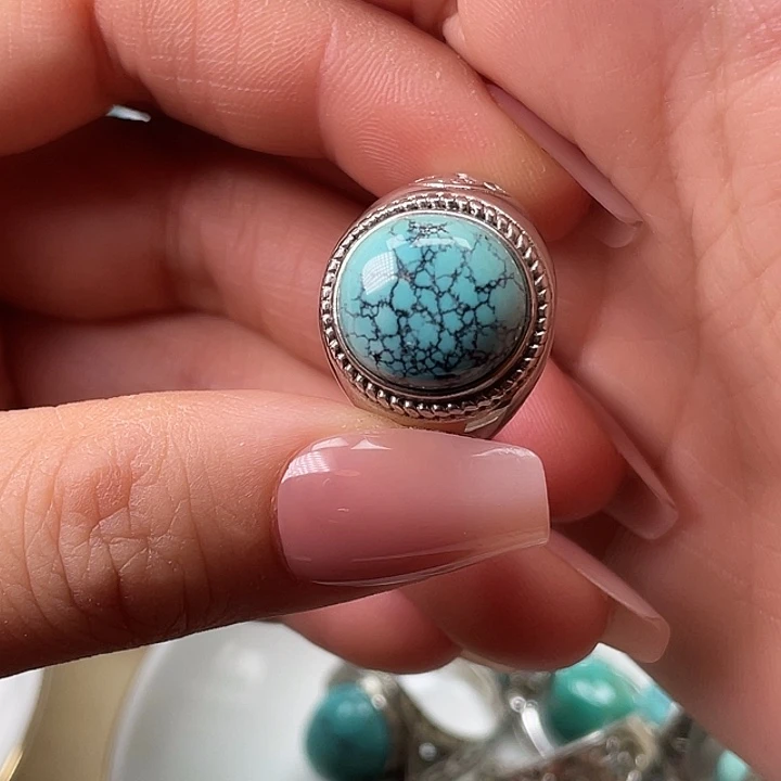 绿松石银S925镶嵌挂件