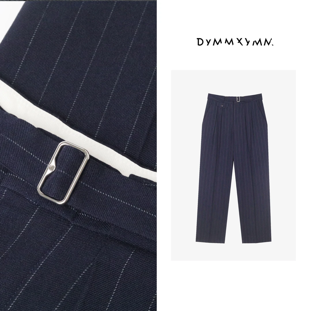 【DYMMXYMM】-《青沐里》-.秋款藏青条纹西装裤-5FWJ1829
