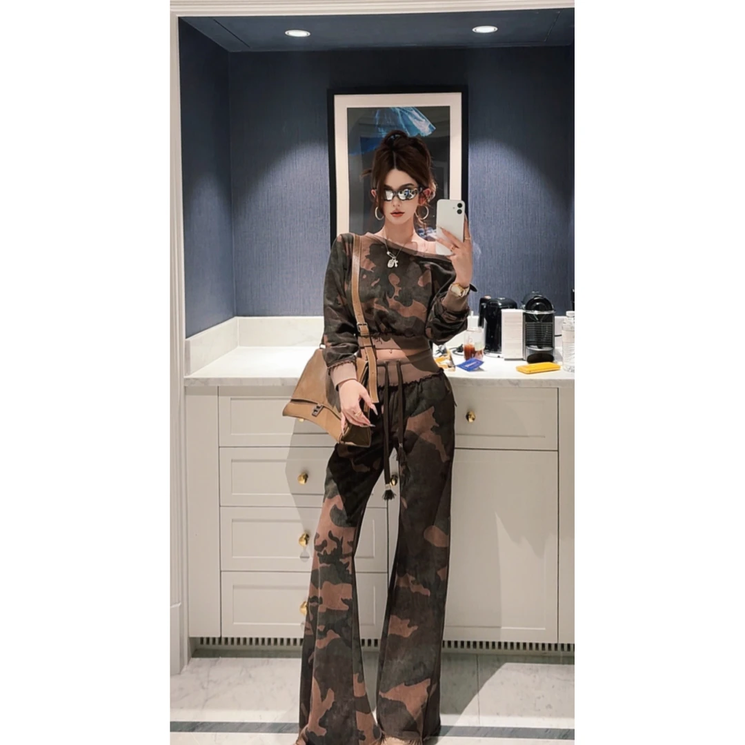 GUIDI GUDI【隐蔽】两件套迷彩卫衣+休闲裤套装 D9510004H