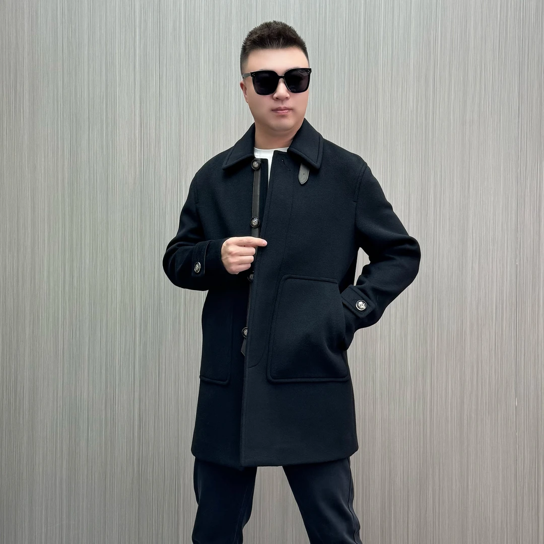 【50156】韩版宽松 中长款 加厚  双面羊毛外套  羊绒大衣