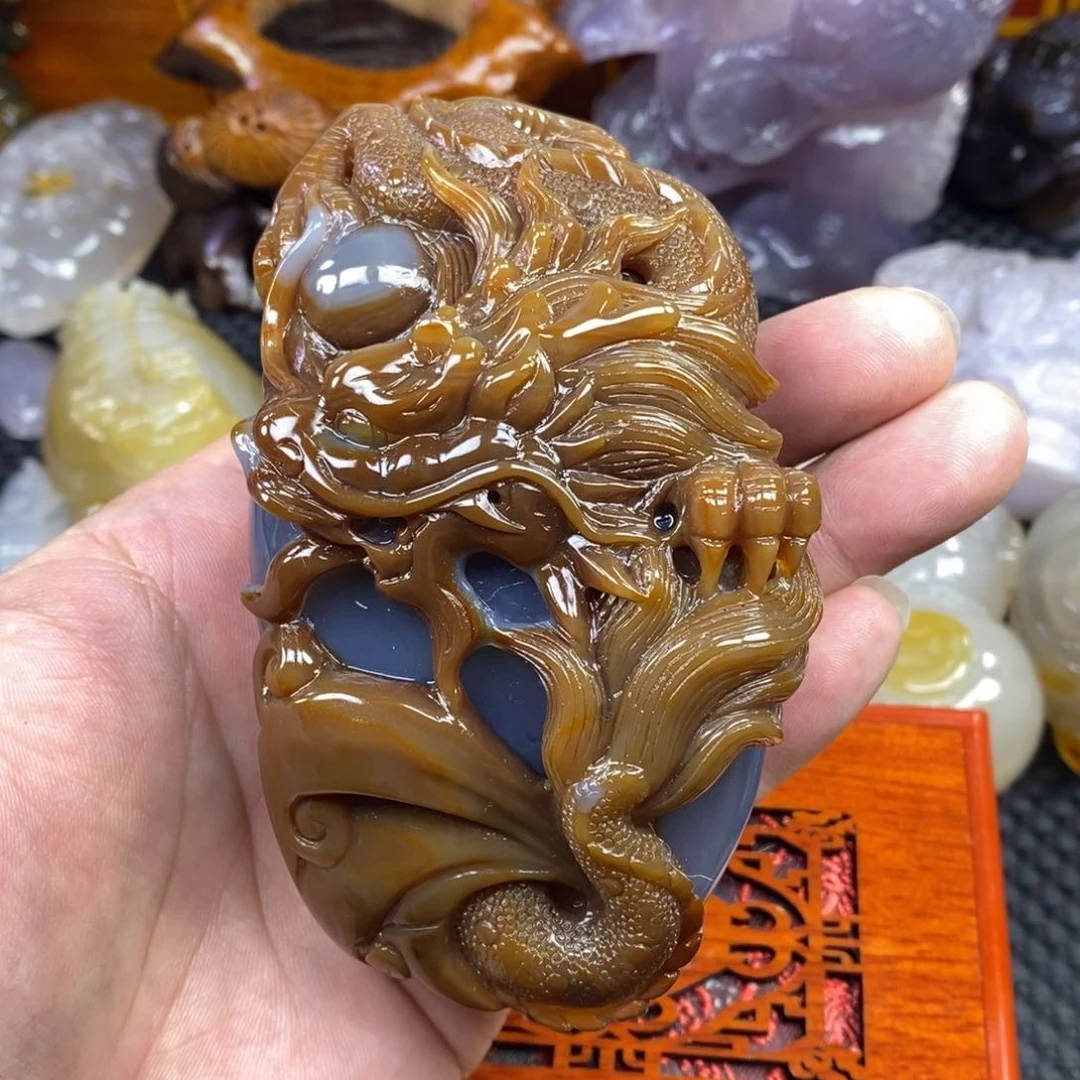 玛瑙/玉髓手把未镶嵌丹**阳