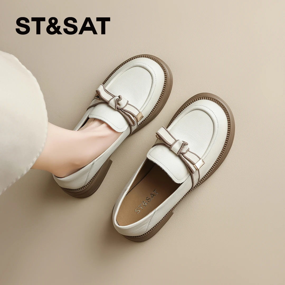 星期六厚底乐福鞋女款2025秋季新款英伦风职业通勤小皮鞋户外单鞋