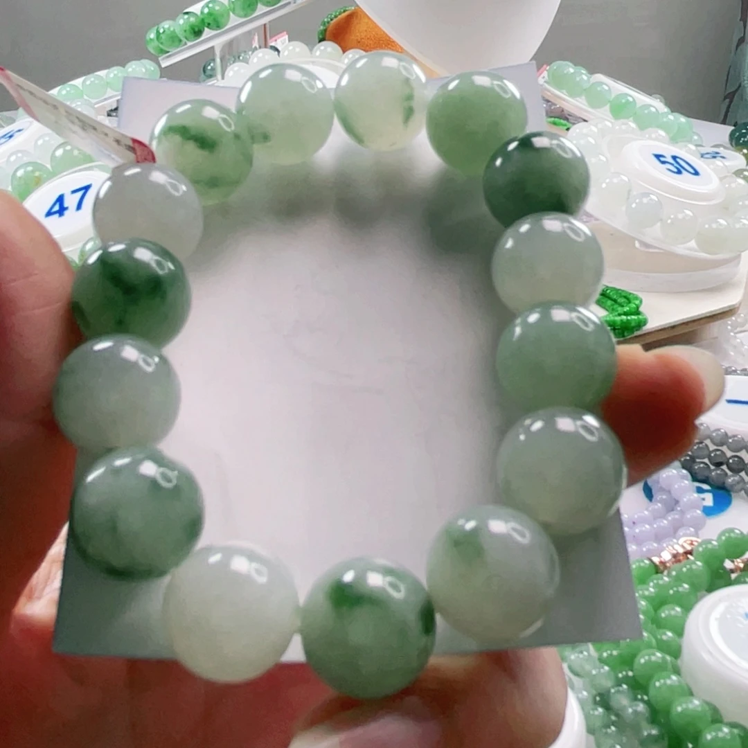 翡翠未镶嵌手链手串14+