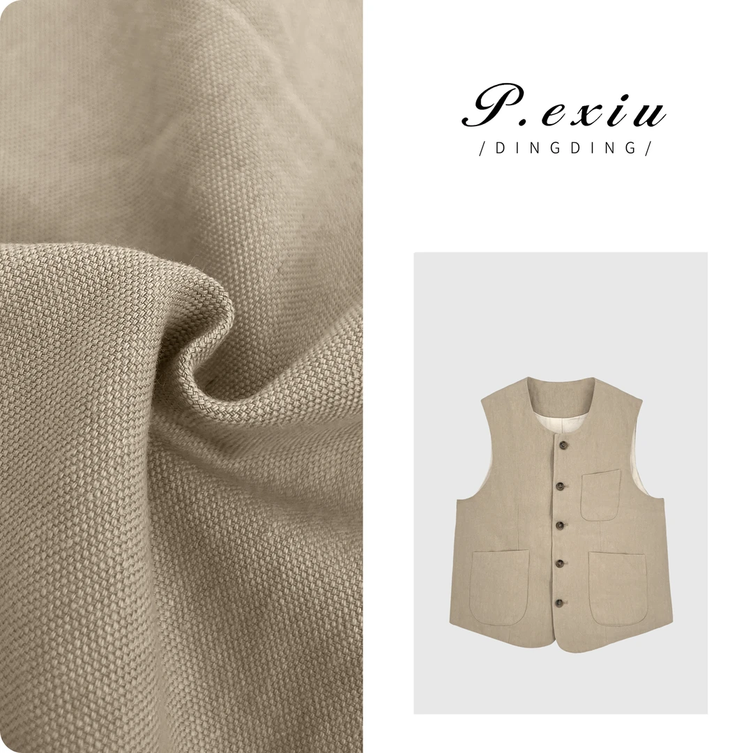 PanYiXiu/潘依绣【陌上清秋】天丝-亚麻-春季新款无袖马甲 W-61669