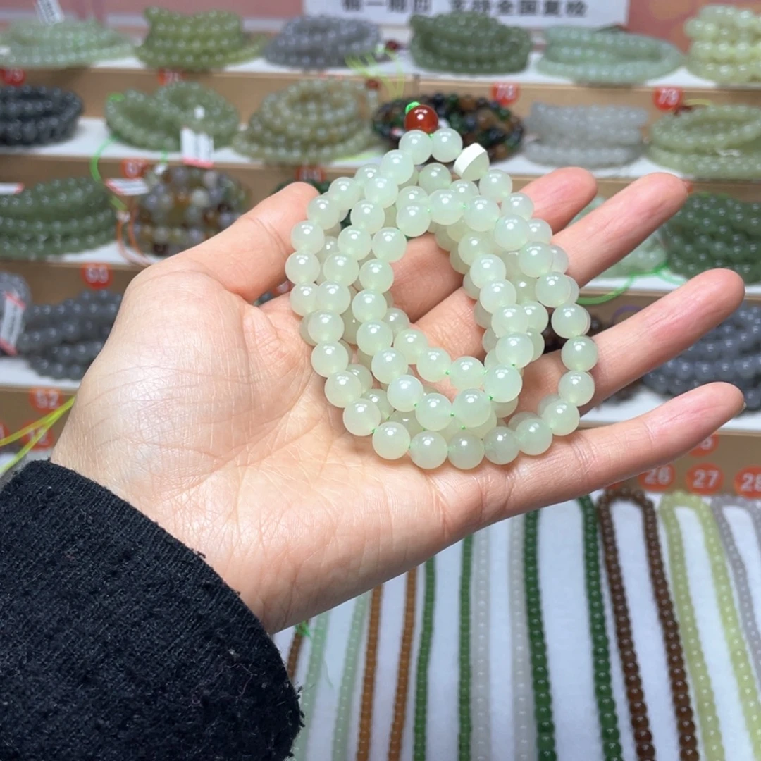 和田玉未镶嵌颈饰8mm