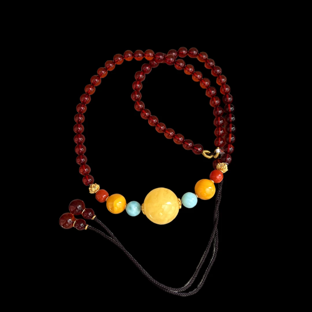 4853-血珀项链孤品