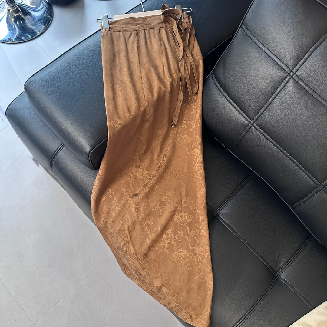 【裹裙】新中式提花高腰显瘦时尚国风一片式裹裙