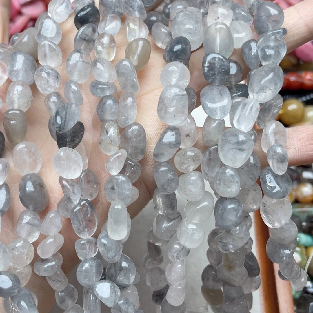 玛瑙/玉髓合金珠宝半成品一条灰水晶随行