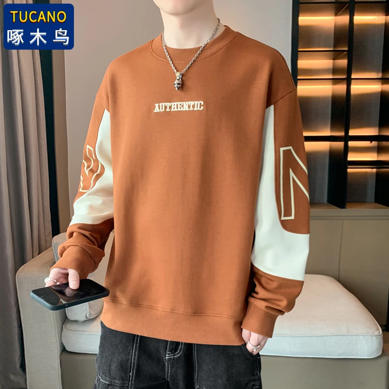 啄木鸟TUCANO/春季新款男士卫衣休闲百搭宽松套头圆领印花潮流男