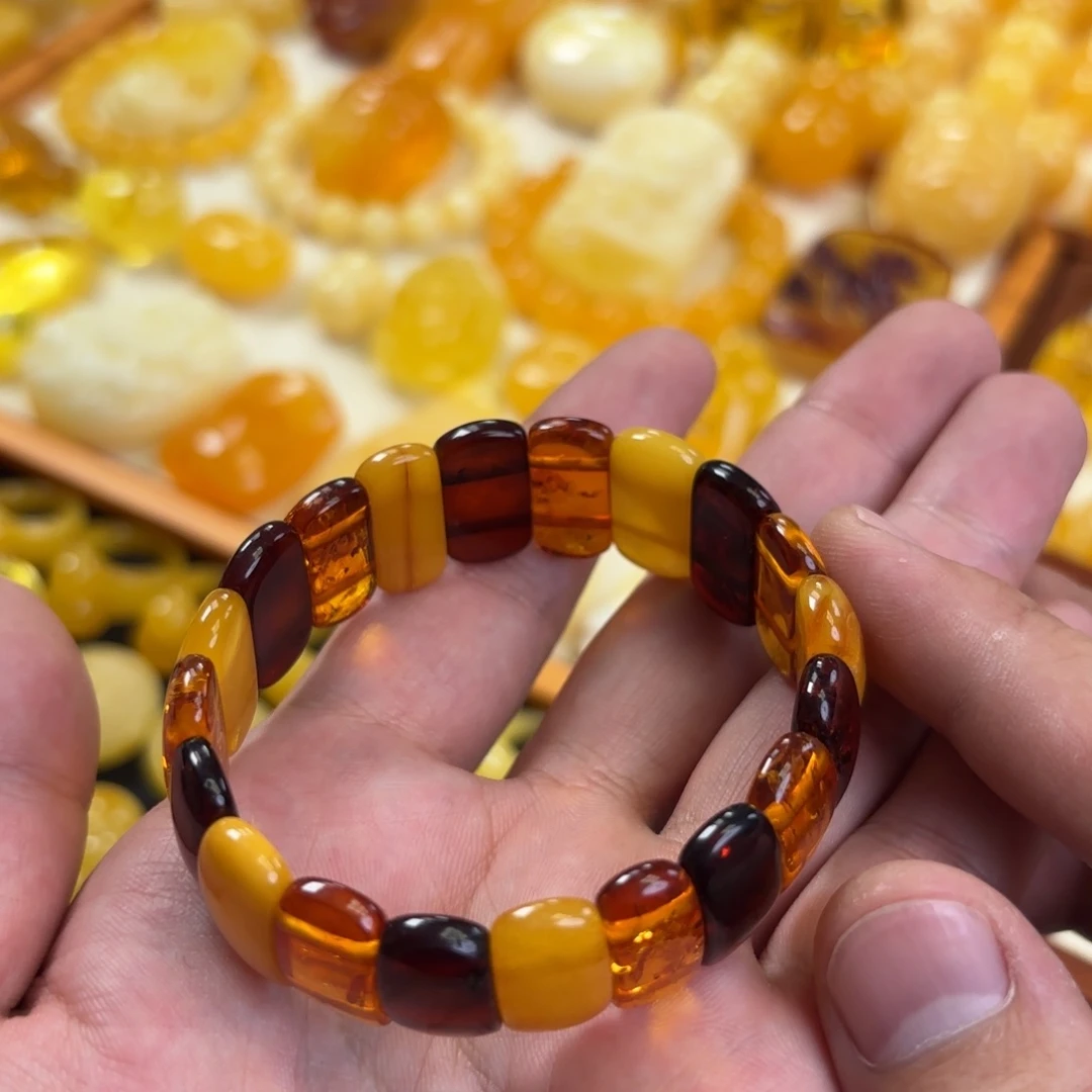 蜜蜡未镶嵌裸石手镯