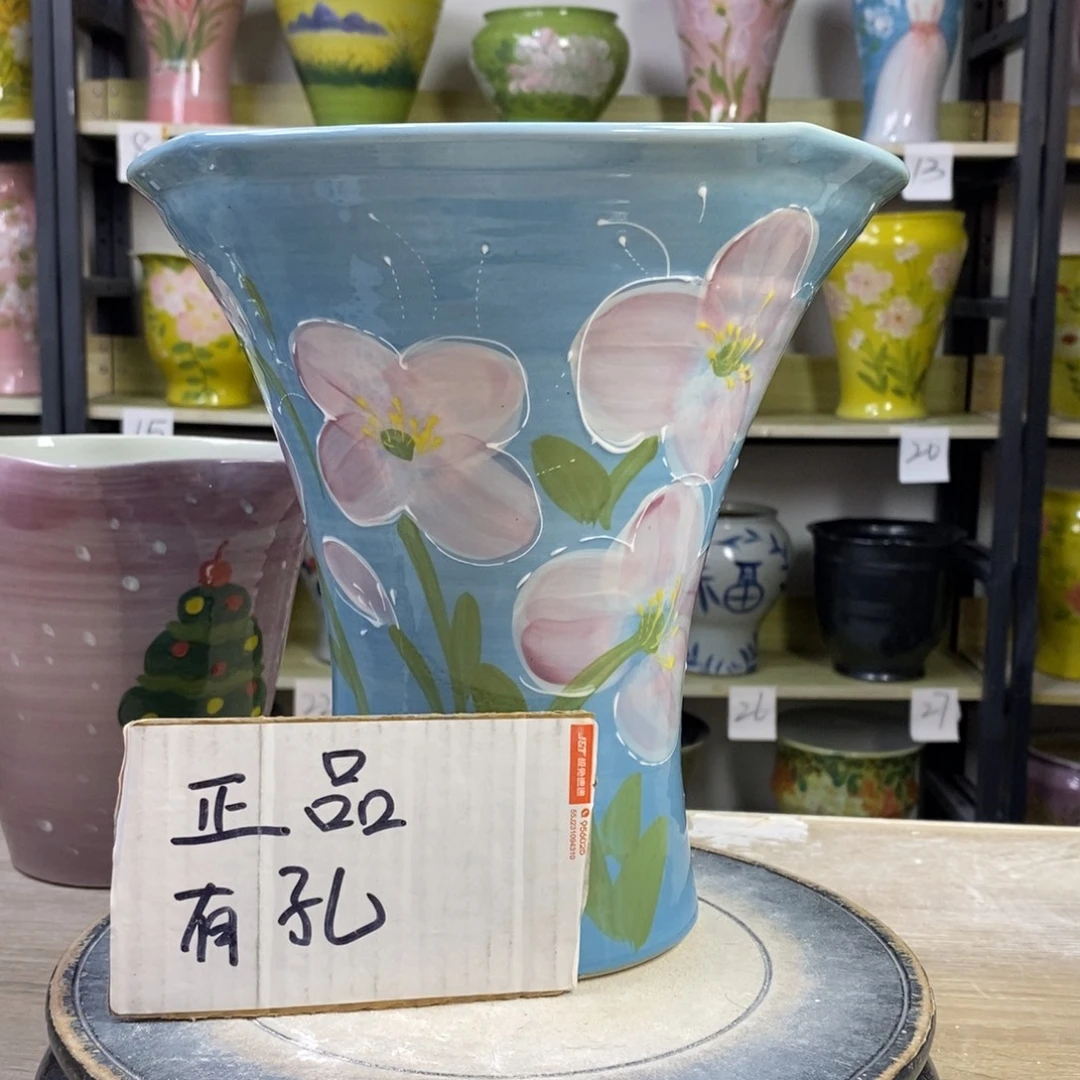 景德镇手工手绘陶瓷花盆